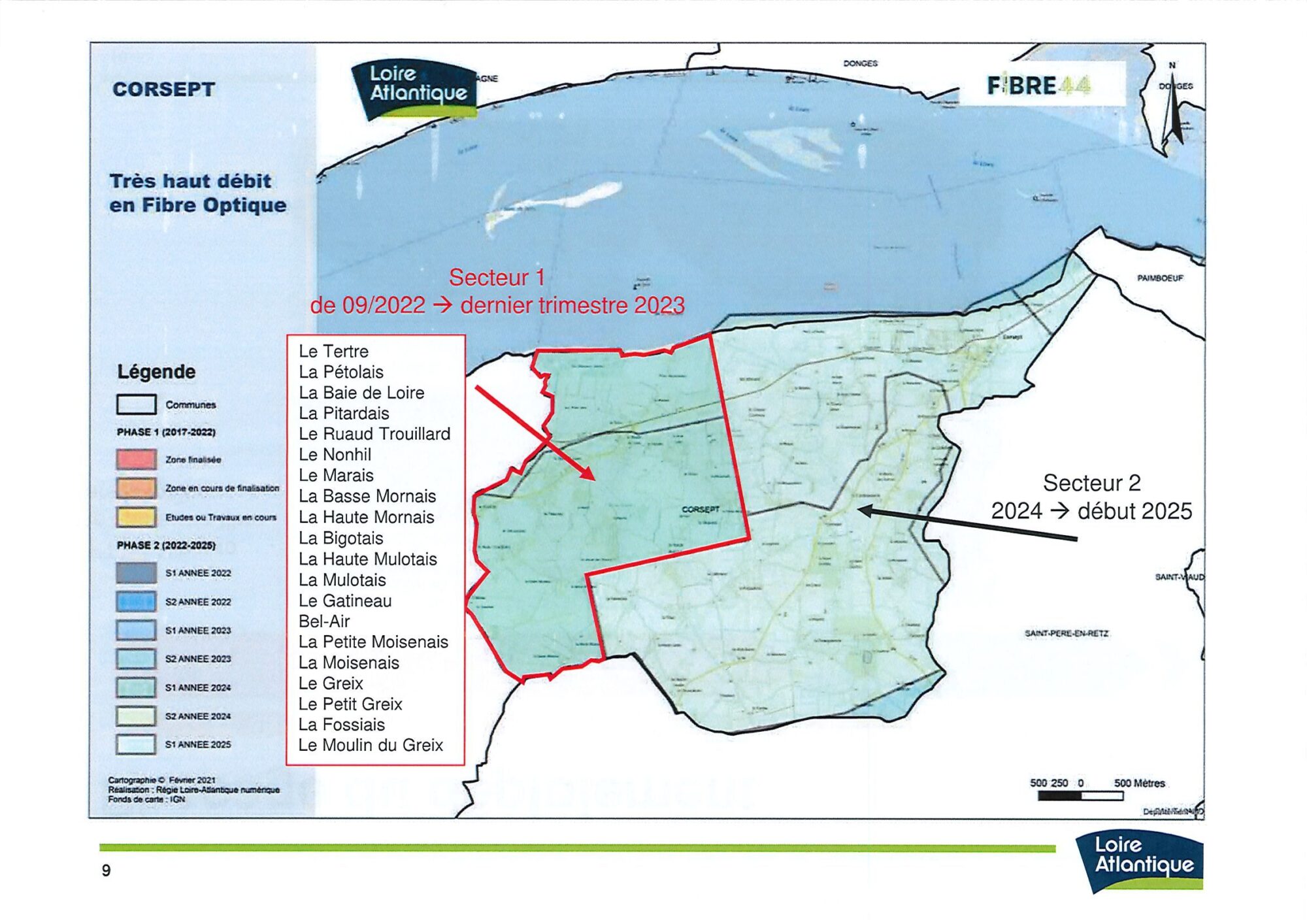 carte fibre optique Corsept